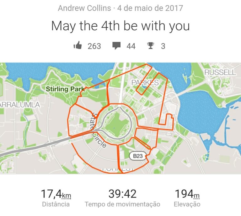 Australiano desenha Millennium Falcon no Strava