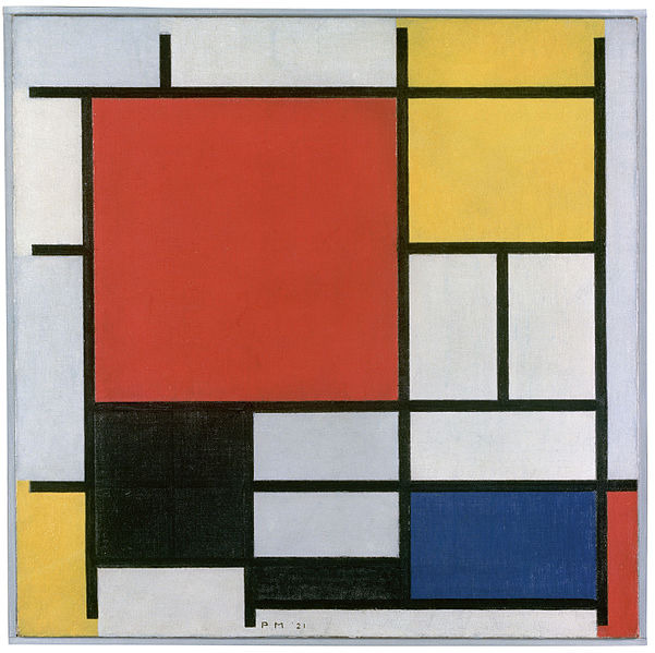 Composição em vermelho, amarelo, azul e preto de Piet Mondrian | Foto Kunstmudeum Den Haag