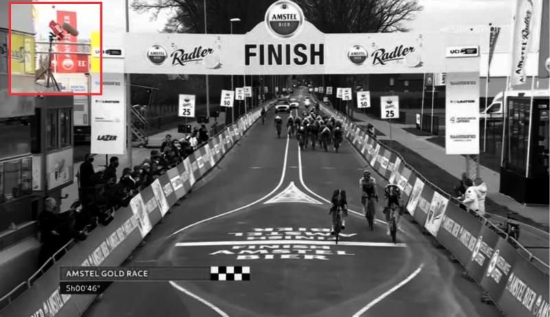 Detalhe do Photo-Finish na Amstel Gold Race 2021 | Captura TV