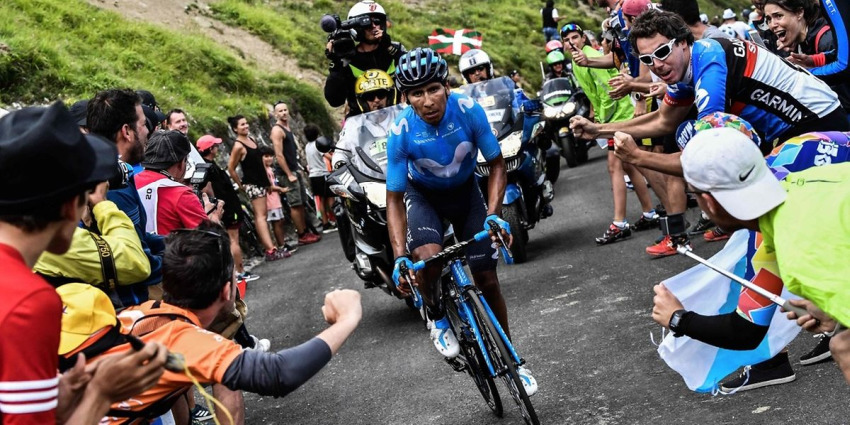 Nairo Quintana escala o Col du Portet em 2018 | Foto AFP